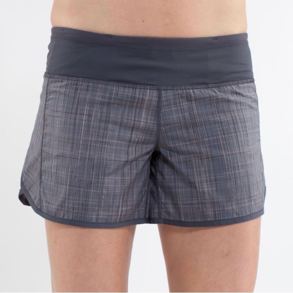 Lululemon Turbo Run Short Coal Pig Pink Shale Stripe / Coal Size: 4